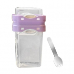 Kaasaskantav jogurtitops lusikaga korduvkasutatava suupistekonteineriga Multifunktsionaalne parfeepurk BPA-vaba piimapurk eraldi kambriga A kollane