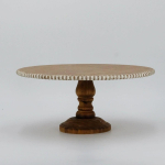 Jalaga puidust koogialus - K&auml;sitsi valmistatud koogiekraani dekoor - &Uuml;mmargune koogi- ja koogikesialus k&ouml;&ouml;gi v&otilde;i s&ouml;&ouml;gilaua keskpunktiks - Dekoratiivne koogivaagen pruun