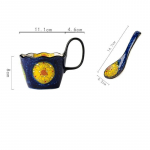 400 ml keraamiline kruus k&auml;epideme ja lusikaga, reljeefse disainiga, kingitus, vintage-stiilis kruusid, kohvitassid, joogin&otilde;ud, teetassid, joogin&otilde;ud 301-400ml