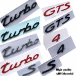 Automudeli embleemi m&auml;rgi tarvikud, mis sobivad Panamera Cayman Boxster Cayenne 911 718 Macan Taycan GTS Turbo 4 S logokleebised POR SCHE must