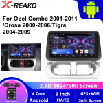 Android Auto Opel Combo Corsa Tigra jaoks 2001-2011 GPS Navigatsioon Auto Carplay Multimeedia Videopleier WIFI Stereo Ei 2Din DVD 4 core 2GB+32GB CP