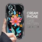 Armas koomiksimustriga kreemjas tekstuuriga korpus, lainelise servaga pehme silikoonkaanega telefoni&uuml;mbris OPPO Reno Realme jaoks OPPO A8 valge