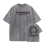 100% puuvilla happega pestud vintage l&uuml;hikeste varrukatega T-s&auml;rk ees ja taga tr&uuml;kiga t&auml;navar&otilde;ivad HipHop Harajuku suuremahulised T-s&auml;rgid S hall