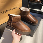 Platvormtallaga talvised lumised pahkluusaapad karusnahaga soojad naiste kingad 2025 mood nahast saapad l&uuml;hike pl&uuml;&uuml;s puuvillased kingad Chelsea saapad 36