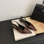 2025 Must Suvi Uus Naiste Sandaal Mood Terava Ninaga Madal Slip-on Daamide Elegantne Slingback Kingad &Otilde;huke Keskmine Konts Kleidi Mule 39 punane