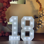2 tk DIY 73 cm digitaalne valgus valge valgusega 3D KT-plaat digitaalne mudel s&uuml;nnip&auml;evaks, aastap&auml;evapeoks, 18. eluaastaks, 20. eluaastaks 18 gray