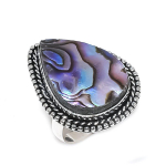 Abalone Shell Handmade 925 Sterling Silver Jewelry Ring Size 9 l2t09