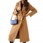 Naiste mantel Kaherealised, pikad varrukad, rev, &uuml;hev&auml;rvilised n&ouml;&ouml;bid hoiavad soojas keskmise pikkusega kortsudevastane naiste talvemantel Naiste riided S khaki