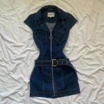 Ameerika Retro Must Denim L&uuml;hike Kleit Naistele Suvine T&otilde;mblukuga Elegantne Kitsas &Uuml;hes T&uuml;kis Kleit Korea Moodne Disain Vabaaja R&otilde;ivad M sinine