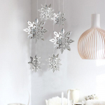 6X 3D &otilde;&otilde;nes lumehelves rippuvad ehted J&otilde;uluripats Xmas Home Decor MIT valge
