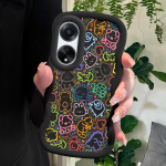 V&auml;rvitud muster Big Wave Edge pehme silikoon materjal Macaron telefoni &uuml;mbris p&otilde;rutuskindel kaitsev kummist &uuml;mbris OPPO Reno Realme jaoks Realme C15 roosa