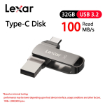 Lexar 64GB USB3.1 Type-C USB-m&auml;lupulk 2-IN-1 USB 3.2 Type-C Kahe pordiga U-m&auml;lupulgad Type-A 32GB 128GB 256GB Kuni 130 MB/s Pendrive telefoni ja arvuti jaoks 32GB【100MB/s】