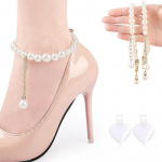 Jalakett P&auml;rlripats Kuldne 2 t&uuml;kki L&auml;bipaistev S&uuml;damekujuline Kleebis valge