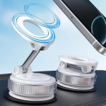 Support Magn&eacute;tique pour T&eacute;l&eacute;phone, R&eacute;glable Multisurface Voiture Cuisine Bureau - Blanc