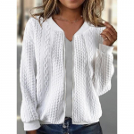 2024. aasta s&uuml;gis ja talv uus t&otilde;mblukuga Bomber jope vabaaja &uuml;hev&auml;rviline pikkade varrukatega jakk kampsun mantel naiste riided L must