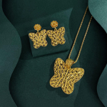 CMM Kuldne Filigraan Liblika Ehtekomplekt Keerukad &Otilde;&otilde;nes Mustriga K&otilde;rvar&otilde;ngad Ripats Kaelakee Elegantne Naiste Moeehe Pidudeks Igap&auml;evaseks Kandmiseks kuld