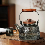 K&otilde;rgborosilikaatklaasist teekann koos tees&otilde;elaga infusiooniseadmega Flower Puer Kungfu teekomplekt Veekeetja majapidamises t&otilde;stetalaga soojendatav veekeetja