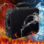Fireproof File Storage Case with Lock, Practical Compartment Folder for on The Go, Office, Cards, Style A