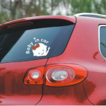 1/2 tk Autokleebised beebi autos hoiatus valged ja punased naised 1pcs valge