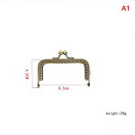 1 tk Ruudukujuline l&auml;ikiv h&otilde;bedane tavaline metallist rahakotiraam Suudluslukuga lukk isetegemise koti tarvikud 8.5cm