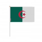 Drapeau Mini - Alg&eacute;rie - 14 x 21 cm - Resistant pol&uuml;ester - L&eacute;ger - Impression Recto/Verso