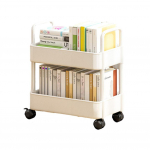 Mobiilne raamaturiiul 4 rattaga, maksimaalne kandev&otilde;ime 20 naela, hoiuriiul, multifunktsionaalne tarbek&auml;ru k&ouml;&ouml;ki, vannituppa valge