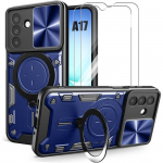 Coque de Protection - BOOLING - Samsung Galaxy A17 4G/5G - avec Cache Cam&eacute;ra Bleu Marine - 2 Vitre