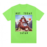 Not Today Saatan Jeesus vs saatan T-s&auml;rk Harajuku vabaaja T-s&auml;rk Meeste Naiste mood Puuvillane Suurem&otilde;&otilde;tmelised T-s&auml;rgid T&auml;navar&otilde;ivad 4XL
