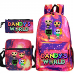 Dandy maailm tr&uuml;kitud mood laste pliiatsikott messenger kott kolmeosaline komplekt alg- ja keskkooli koolikott No Specifications
