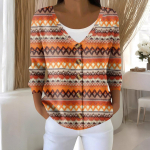 Naiste moe pikkade varrukatega j&otilde;ululumememm, lumehelvestega tr&uuml;kiga jope kardigan XXL