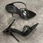 Mood Uus Stiil Suvi Terava Ninaga Sandaalid Naistele Punane Patendinahk Avatud Varbaga Stiletto K&otilde;rged Kontsad Naiste V&auml;lisjalats Seksikad Sandaalid 43 punane