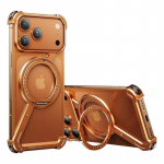 Oatsbasf Telefoni&uuml;mbris iPhone 17 Pro/Pro Max/17 Air 16 15 14 13 Pro Max jaoks 360&deg; p&ouml;&ouml;ratava alusega, metallist raamita, Magsafe kaitsev, p&otilde;rutuskindel iPhone 17 Pro oranž