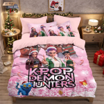 3 tk K-Pop Deemonik&uuml;tid Prinditud S&uuml;damikuta Voodipesukomplekt Pehme &Uuml;hiselamu Magamistuba Erinevad Suurused Masinpestav 135x200cm-EU-Single&set