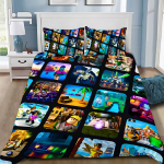 3D M&auml;ng R-Robloxes Tekikott Padjap&uuml;&uuml;r M&auml;ngustseeni Prindiga Voodipesukomplekt T&auml;iskasvanud Poiss T&uuml;druk Magamistoa Kaunistus &Uuml;hekordne Kahekordne Suur 140x200cm-2pcs