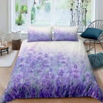 Lavendli tekikoti komplekt,Pastellsinine Pruudiklassika Disain &Otilde;rn Lilleprindiga Pulmade Kaunistus Voodipesukomplekt,Violetne Valge Roosa AU Double 180x210cm