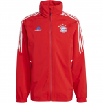 Adidas FC Bayern Condivo 22 Vihmajakk Mood Veekindel Peidetud kapuuts Jalgpall Pikkade varrukatega Retro Spordistandkrae Jakk Meeste jakk Punane HU1263 S