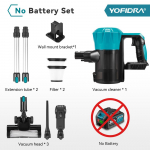 YOFIDRA harjadeta 1800W tolmuimeja 30KPa 1,5L kaasaskantav v&otilde;imas imemisv&otilde;imega kodupuhastusvahend Makita 18V aku jaoks NO Battety