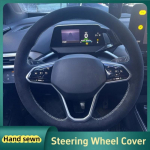 Car Steering Wheel Cover For Volkswagen VW Golf 7 6 MK7 MK6 Polo Passat B8 ized Suede DIY Steering Wrap Car Accessories Brown Thread