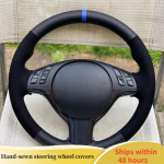 Car Steering Wheel Cover For BMW M Sport 3 5 Series E46 E39 M3 M5 ized Suede Leather DIY Steering Wheel Blue Thread