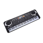 Elektrooniline orel 61 klahviga, kaasaskantav digitaalne muusikaklaviatuur mikrofoniga 61-key children's piano valge/must