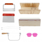 9 tk/komplekt 1200 ml silikoonseebivormide komplekt Puidust leivaviilutaja DIY seebi valmistamise l&otilde;iket&ouml;&ouml;riist puhas