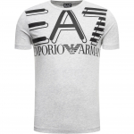 Emporio Armani EA7 Kirjatr&uuml;kiga &Uuml;mmarguse Kaelusega L&uuml;hikeste Varrukatega T-s&auml;rk Meeste pealsed 3HPT09-PJ02Z-3904 M
