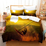 Mere Surfi Voodipesu Komplekt Surf Moodne V&auml;lis- &Auml;&auml;rmusspordid Tekikate Kuninganna Kuningas Ookeani Surfilaud Pol&uuml;ester Tekikate EU Single(135*200cm)3pcs