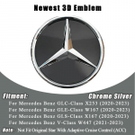Mercedes Benz GLC X253 GLE W167 GLS X167 V W447 jaoks L&auml;ikiv Must ja H&otilde;bedane LED Peegli stiilis Esiv&otilde;re T&auml;he Embleem Logo