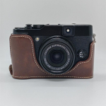 PU Nahast Kaamera Pool&uuml;mbris Fujifilm X10 X20 Fuji x10 x20 jaoks Kaitsev Alus Alt Akuava Katte must