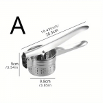 1 tk roostevabast terasest k&auml;sitsi mahlapress k&ouml;&ouml;giviljapress pelmeenit&auml;idise press multifunktsionaalne k&auml;sipress kartulipressid