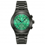 SWATCH Kvartsliikumisega Unisex-k&auml;ekell 43mm Roheline sihver Roostevabast terasest korpus Roostevabast terasest k&auml;epael YVM407G Green Dial