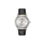 CITIZEN Ecology Drive Kollektsioon Valgusj&otilde;ul t&ouml;&ouml;tav Kvartsmehhanism Ehtne Nahkrihmaga Kell AW1236-03A Silver Dial black
