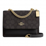 Coach Klare 18 Logo Pandlaga Kinnitus Kunstnahast ja Veisenahast &Otilde;la Crossbody Kott V&auml;ikesed Naiste kotid Must CW206-IMXAQ Basic Set (Bag+Dust Bag)
