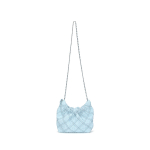 Tory Burch Fleming H&otilde;bedane Metallist Logo V&otilde;lu Kulunud Disainiga Denim Poolkuu Koti Mini Naiste k&auml;ekotid Hele-Sinine 167972-414 Basic Set (Bag+Dust Bag)